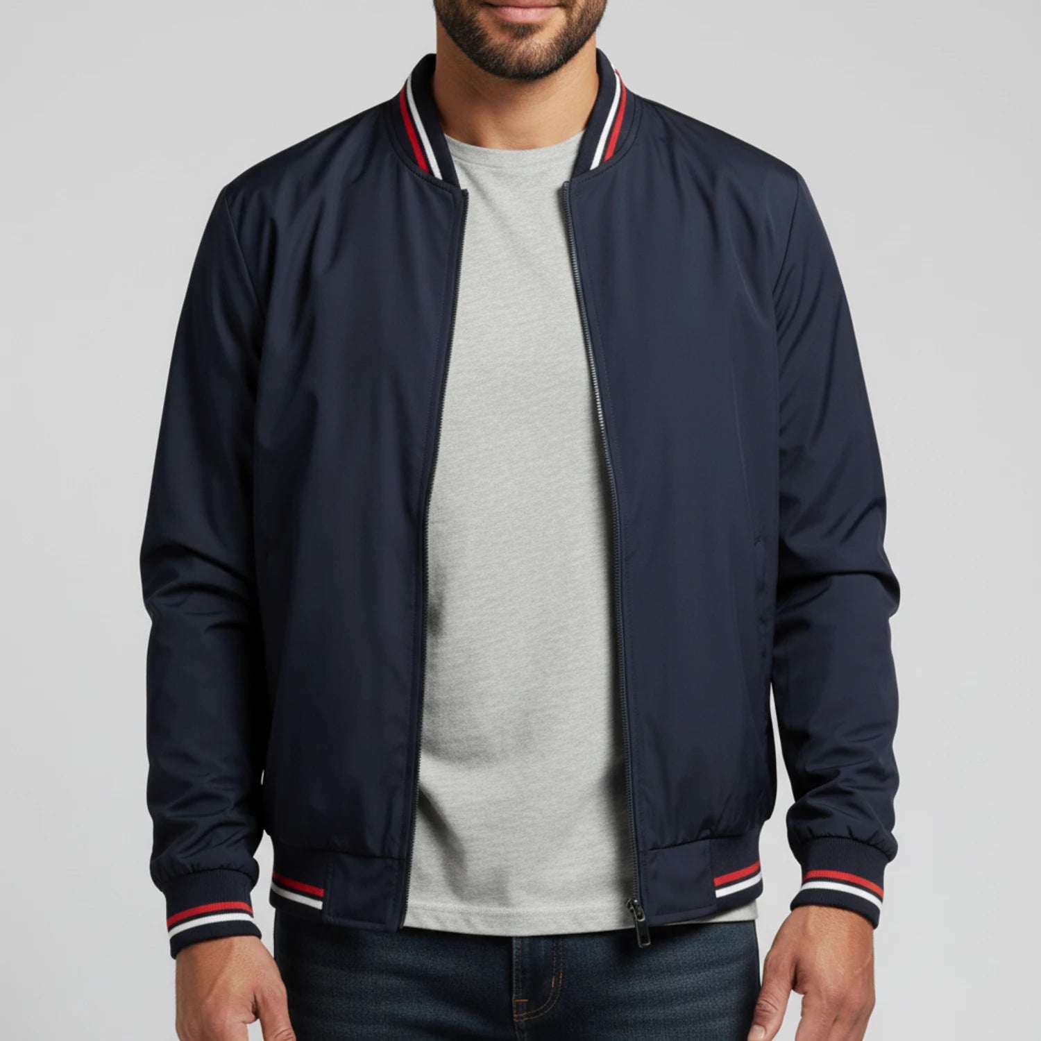 Men's Zip-Up Bomber Jacket image