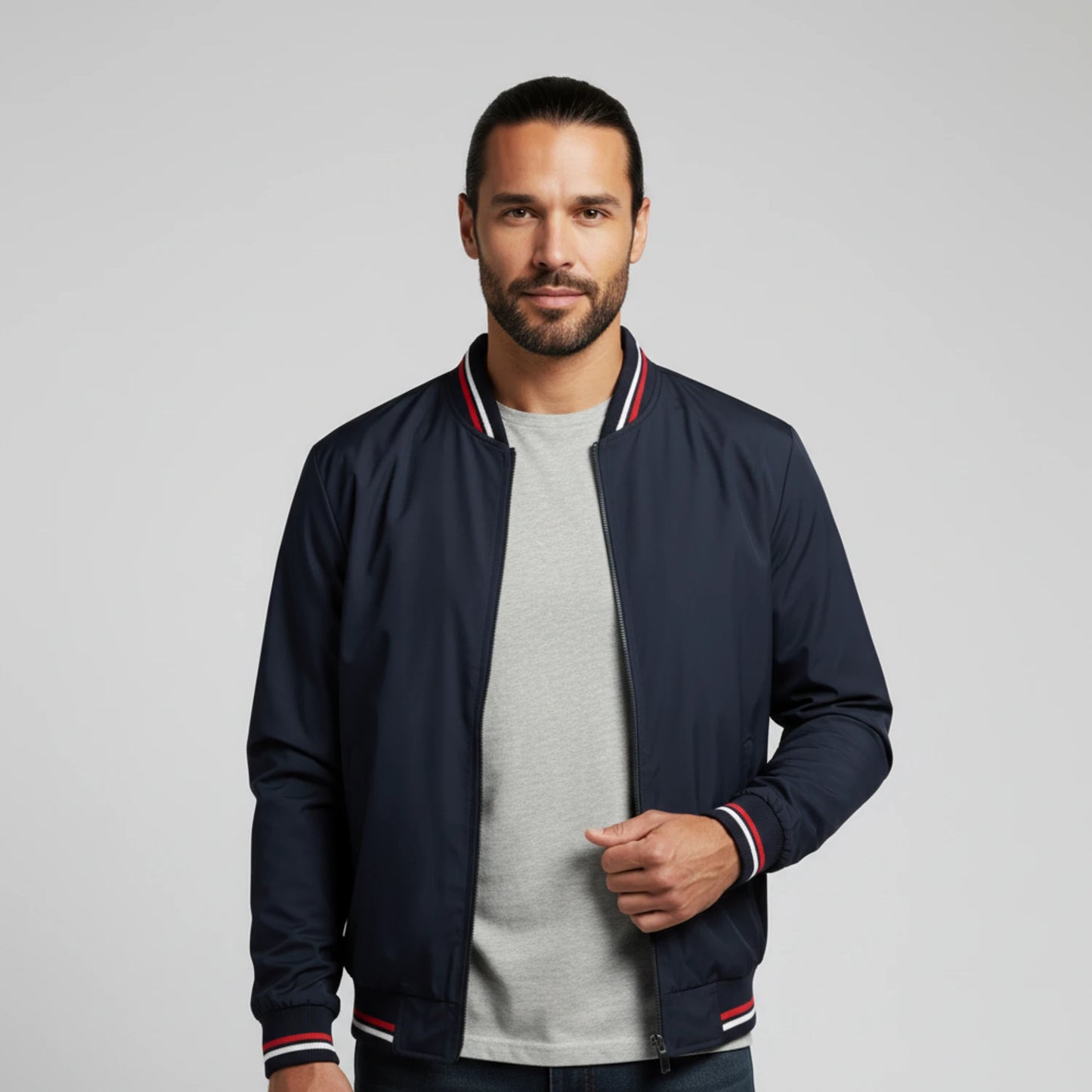 Men's Zip-Up Bomber Jacket image