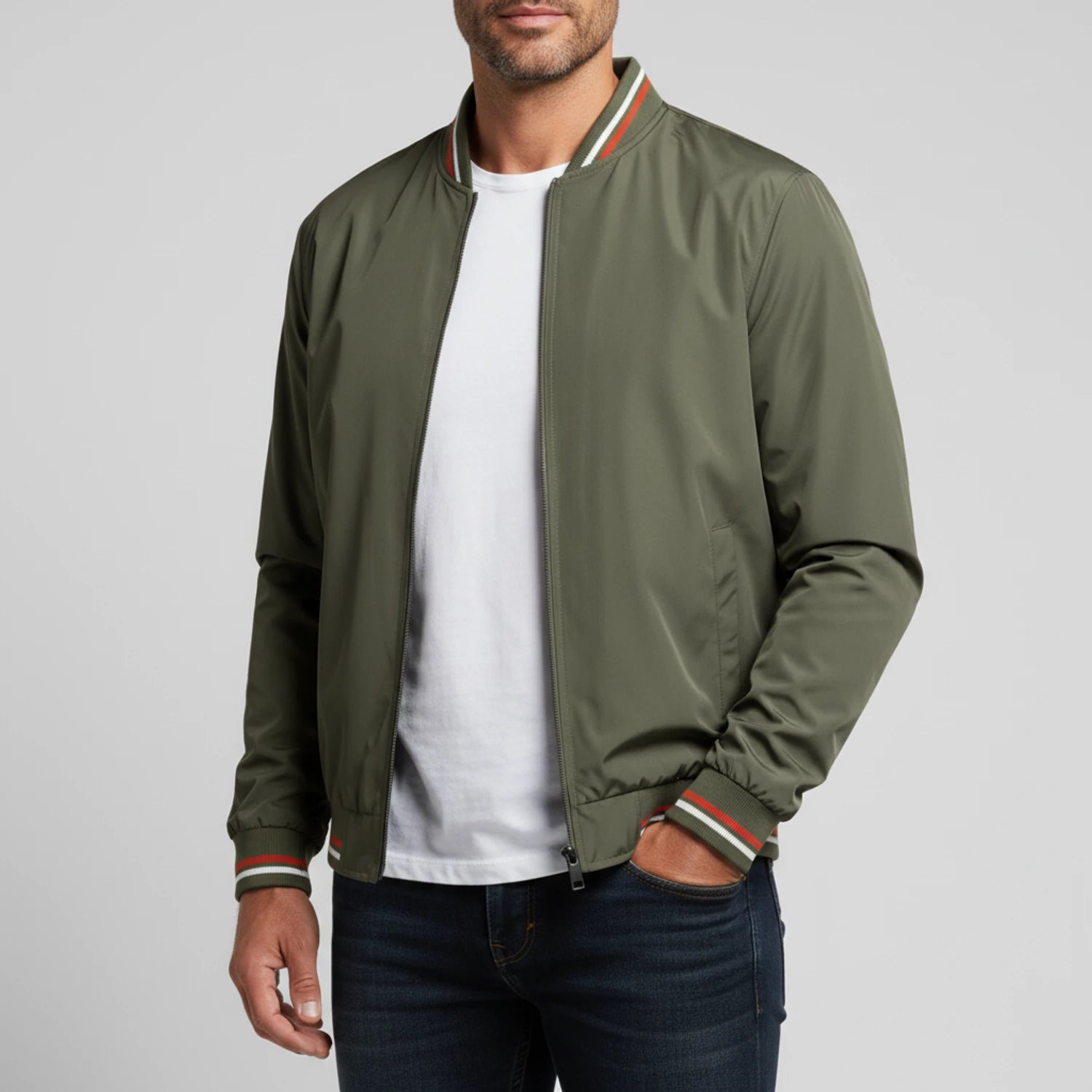 Men's Zip-Up Bomber Jacket image