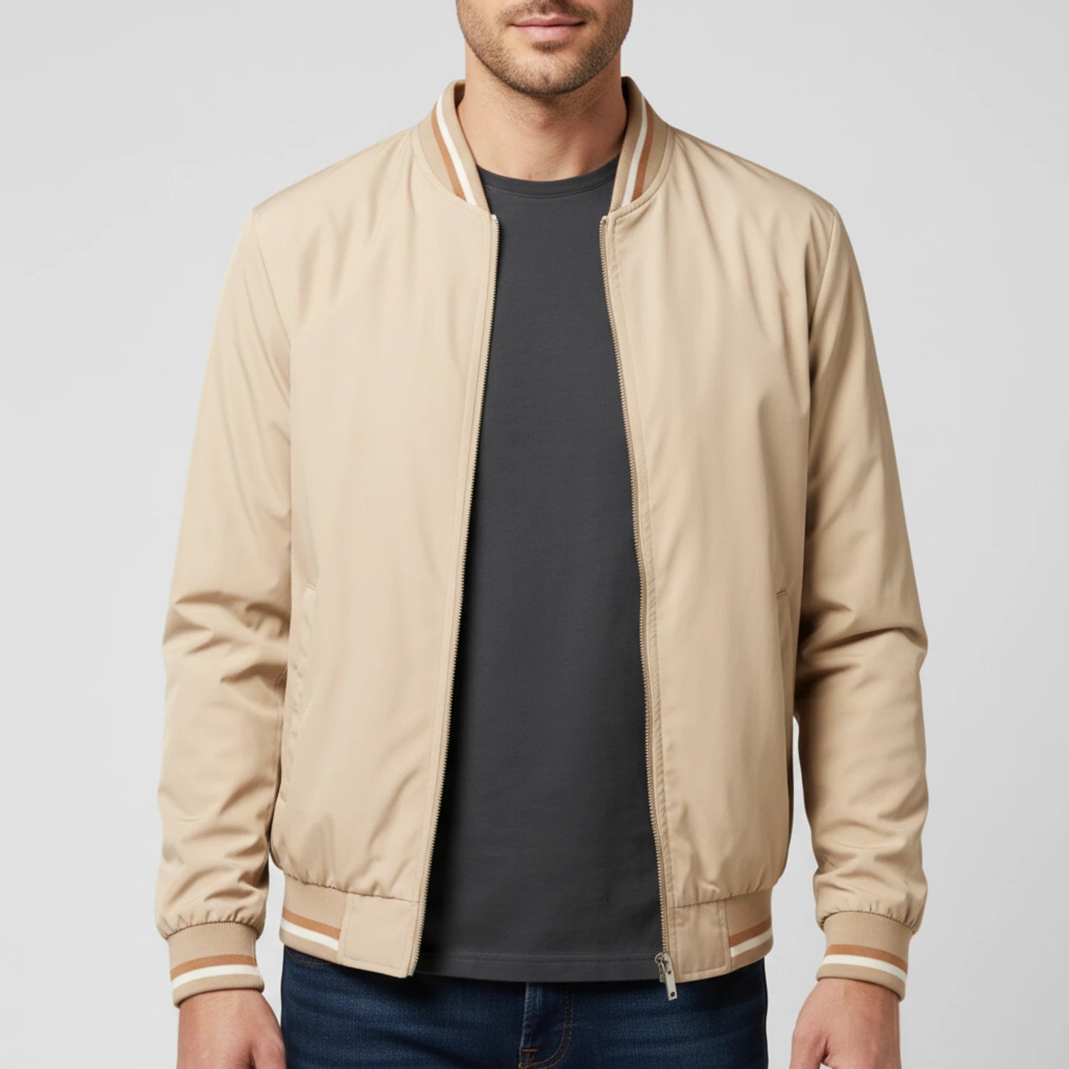 Men's Zip-Up Bomber Jacket image