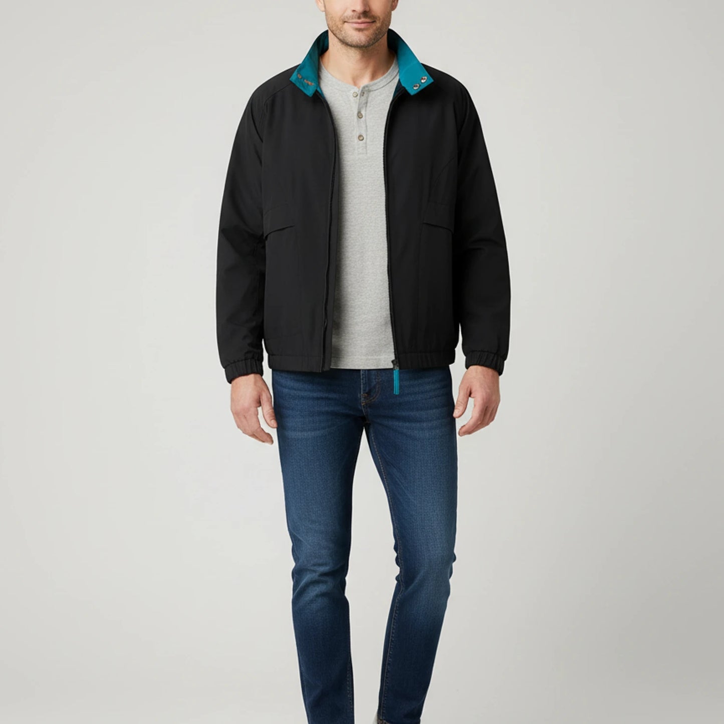 Men's Zip-Up Windbreaker Jacket