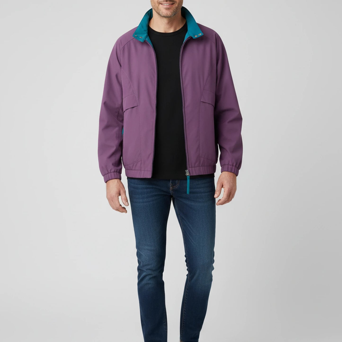 Men's Zip-Up Windbreaker Jacket