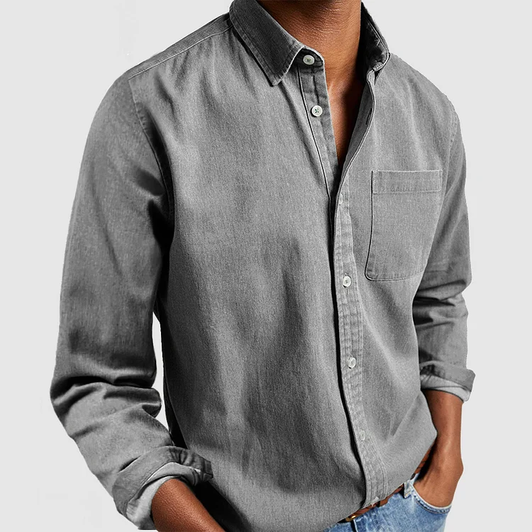 Men's Button-Down Long Sleeve Shirt - Image 4