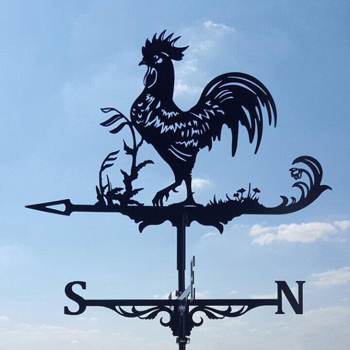 Metal Weather Vane with Cartoon Animal Theme – Durable Wind Indicator for Garden and Roof