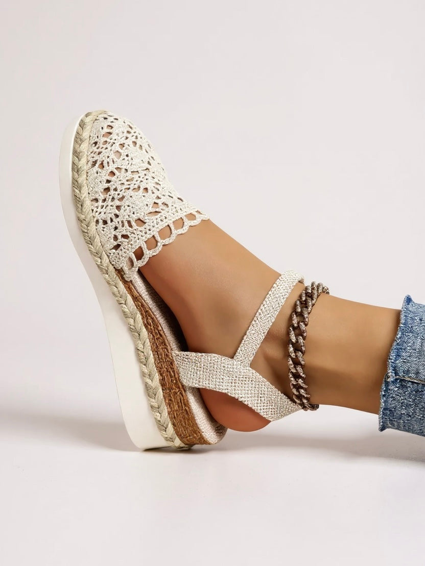 Mia | Effortless Boho Wedge Espadrille Ankle Strap Sandals