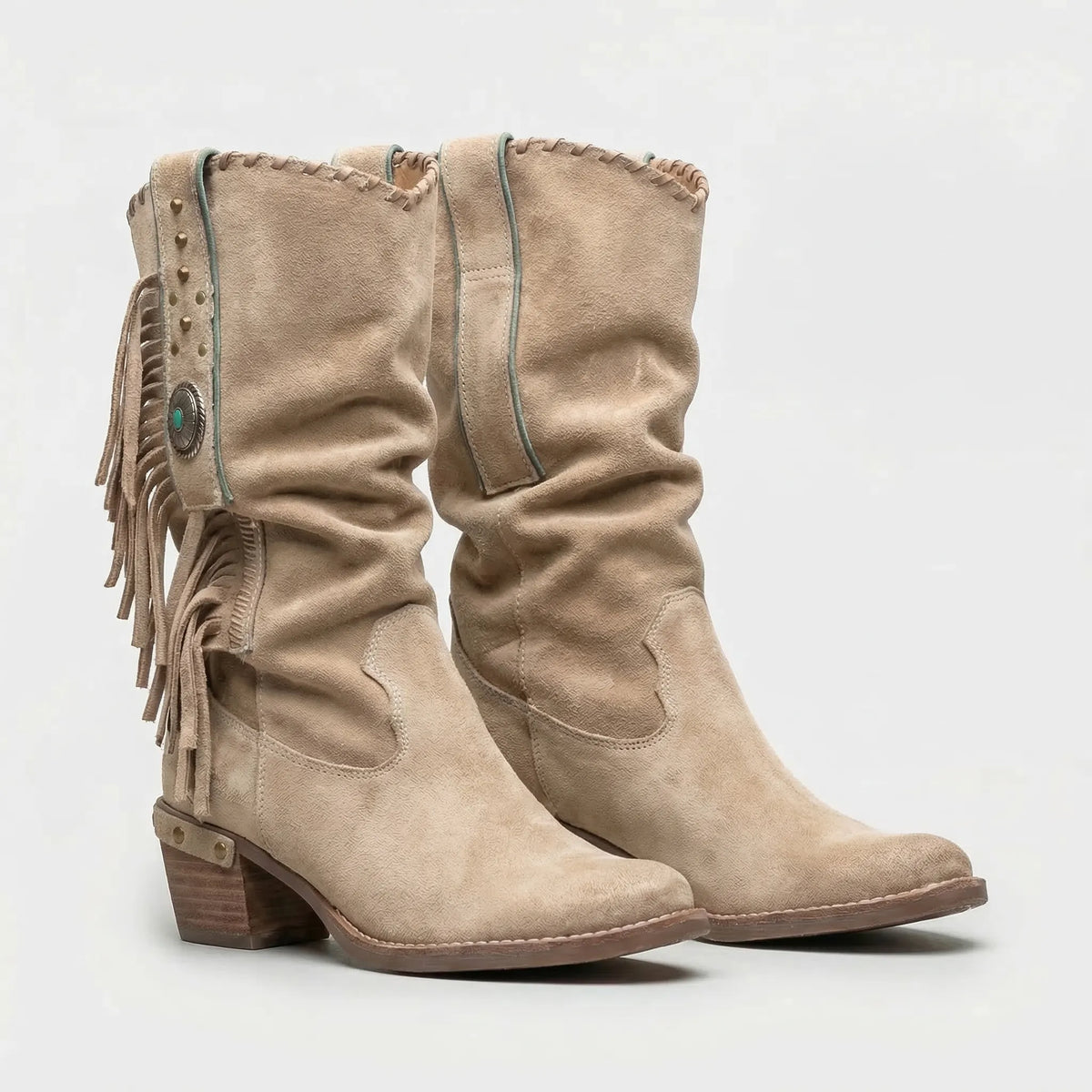 Mid-Calf Fringe Western Boots