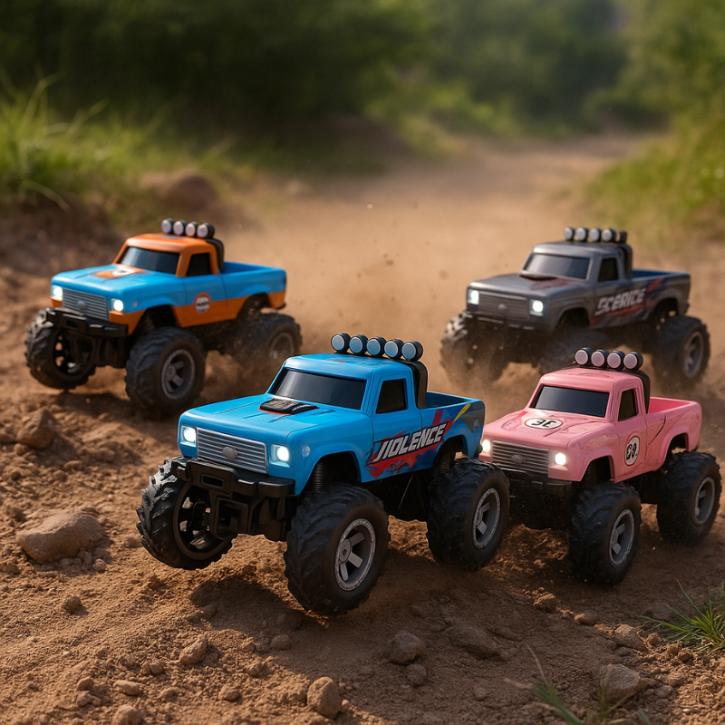 Mini RC Monster Truck with LED Lights