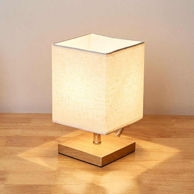 Minimalist Linen and Wood Table Lamp
