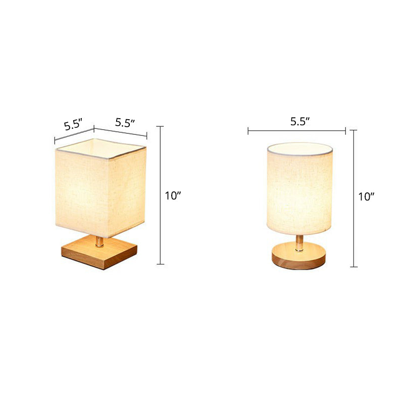 Minimalist Linen and Wood Table Lamp