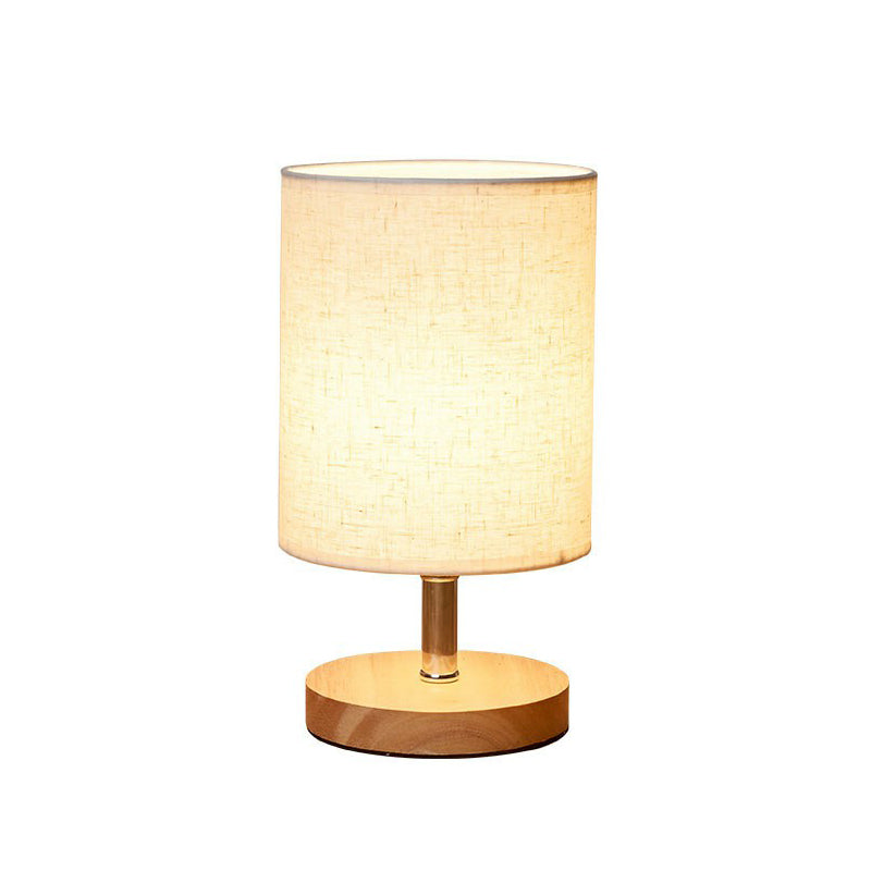 Minimalist Linen and Wood Table Lamp