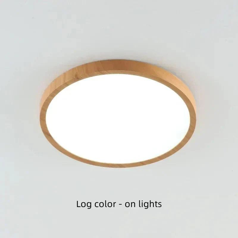 Modern Circular Ultrathin Wooden LED Ceiling Light Fixture