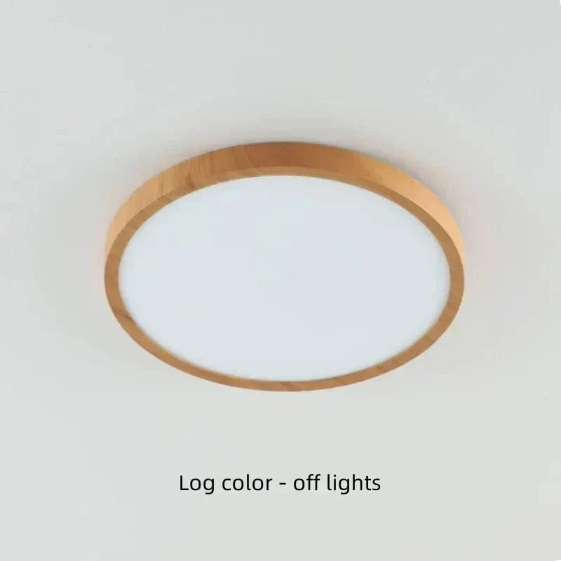 Modern Circular Ultrathin Wooden LED Ceiling Light Fixture