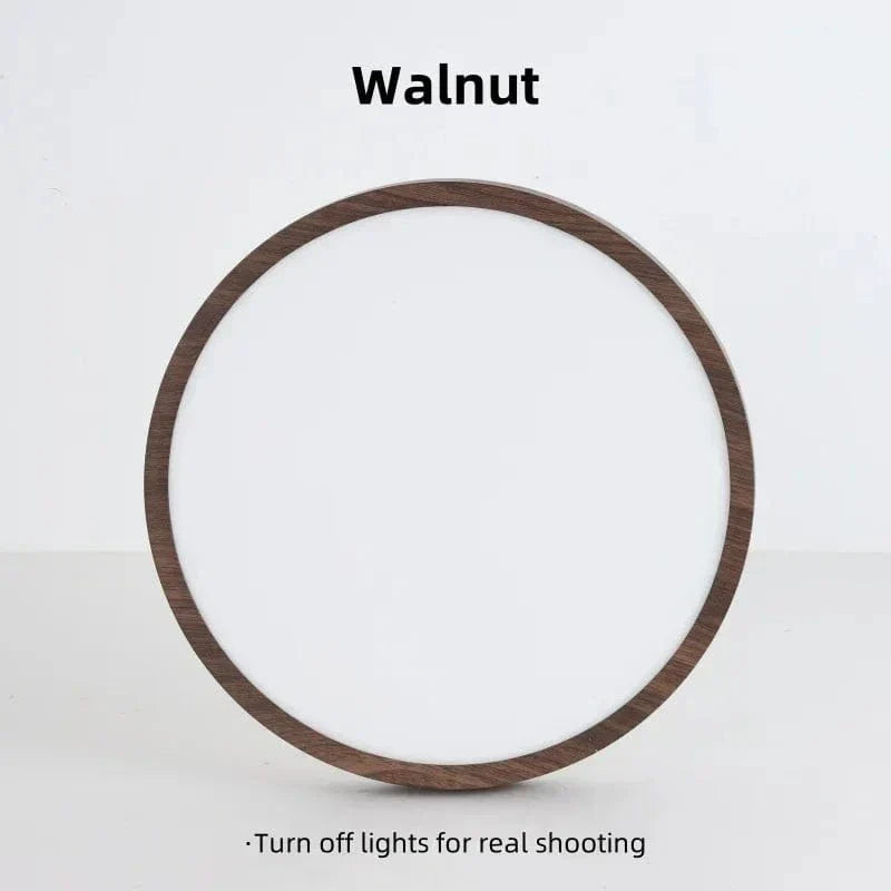 Modern Circular Ultrathin Wooden LED Ceiling Light Fixture