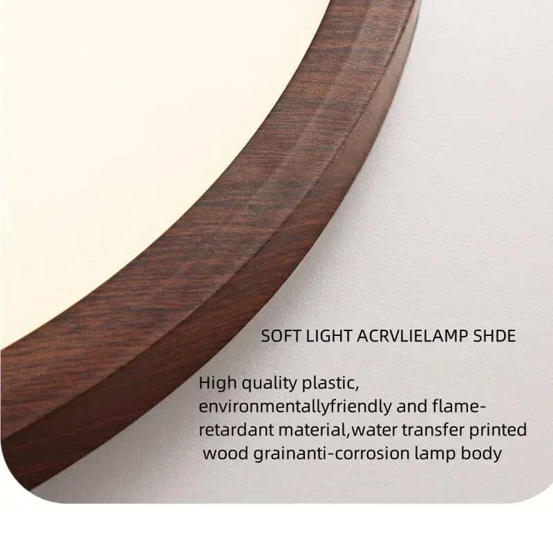 Modern Circular Ultrathin Wooden LED Ceiling Light Fixture