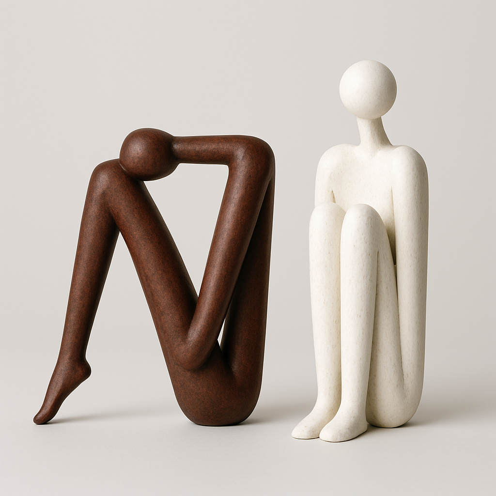 Modern Sculpture Ornament & Bookend for Shelf Decor
