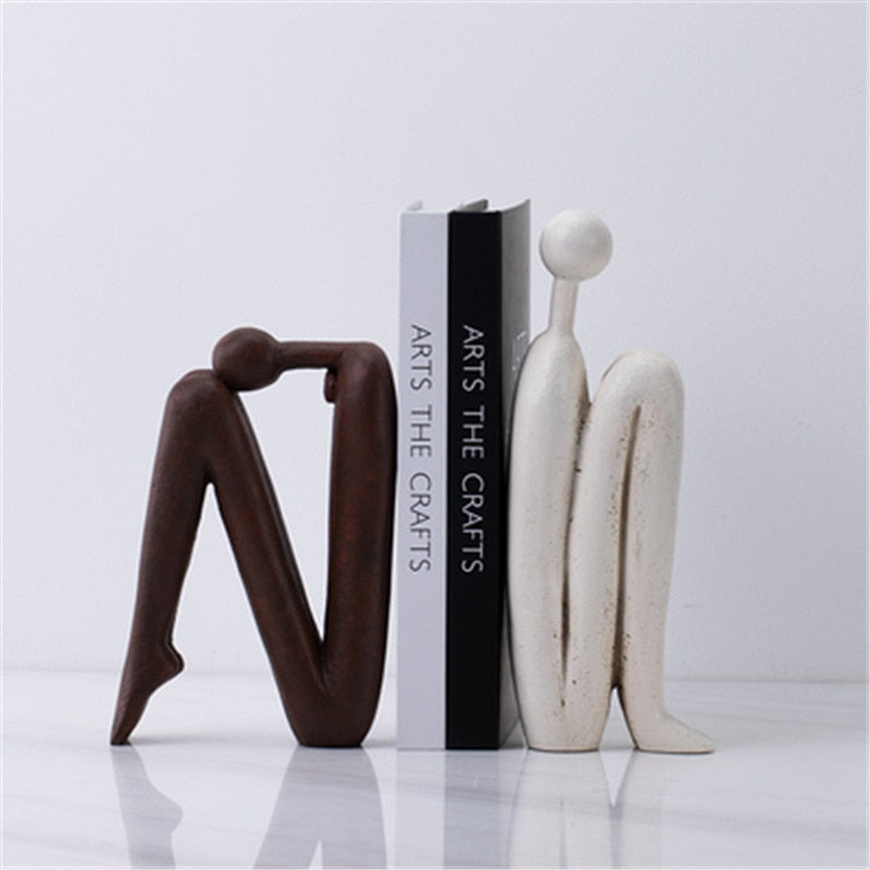 Modern Sculpture Ornament & Bookend for Shelf Decor