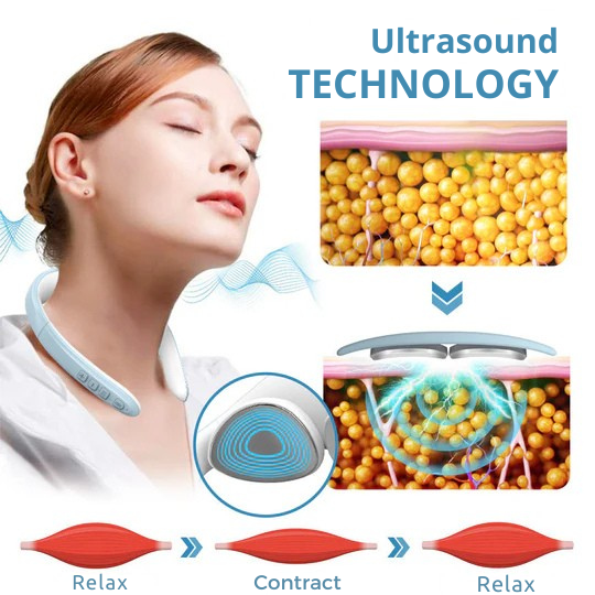 Neck Massager | Ultrasound Lymphatic Drainage | Wireless Massage Aid | Vitalize