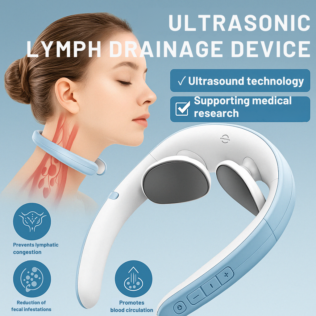Neck Massager | Ultrasound Lymphatic Drainage | Wireless Massage Aid | Vitalize