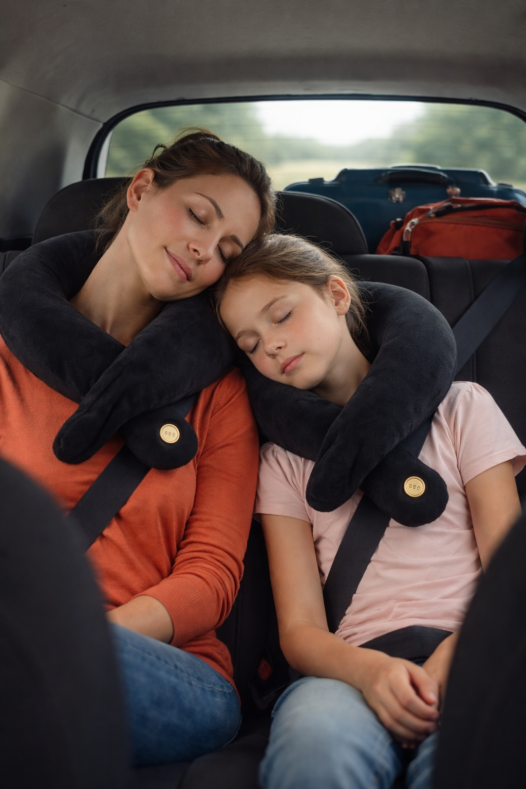 Neck Pillow with Built-in Massage - Perfect for Road Trips, Flights, etc.