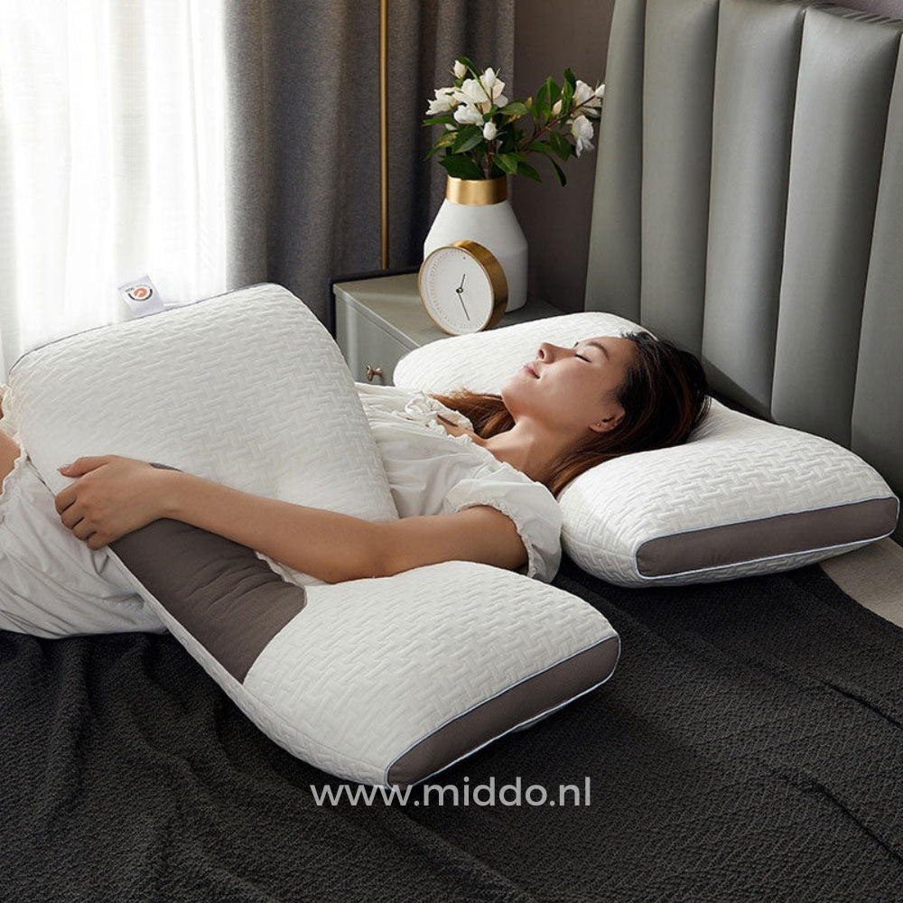 Neck Support Pillow for Back and Side Sleepers: DreamGuard Pro™ + Free Velvet Fleece Pillowcases!