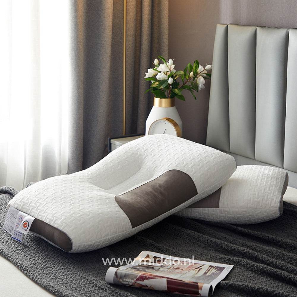 Neck Support Pillow for Back and Side Sleepers: DreamGuard Pro™ + Free Velvet Fleece Pillowcases!