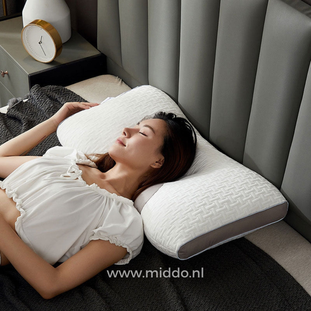 Neck Support Pillow for Back and Side Sleepers: DreamGuard Pro™ + Free Velvet Fleece Pillowcases!