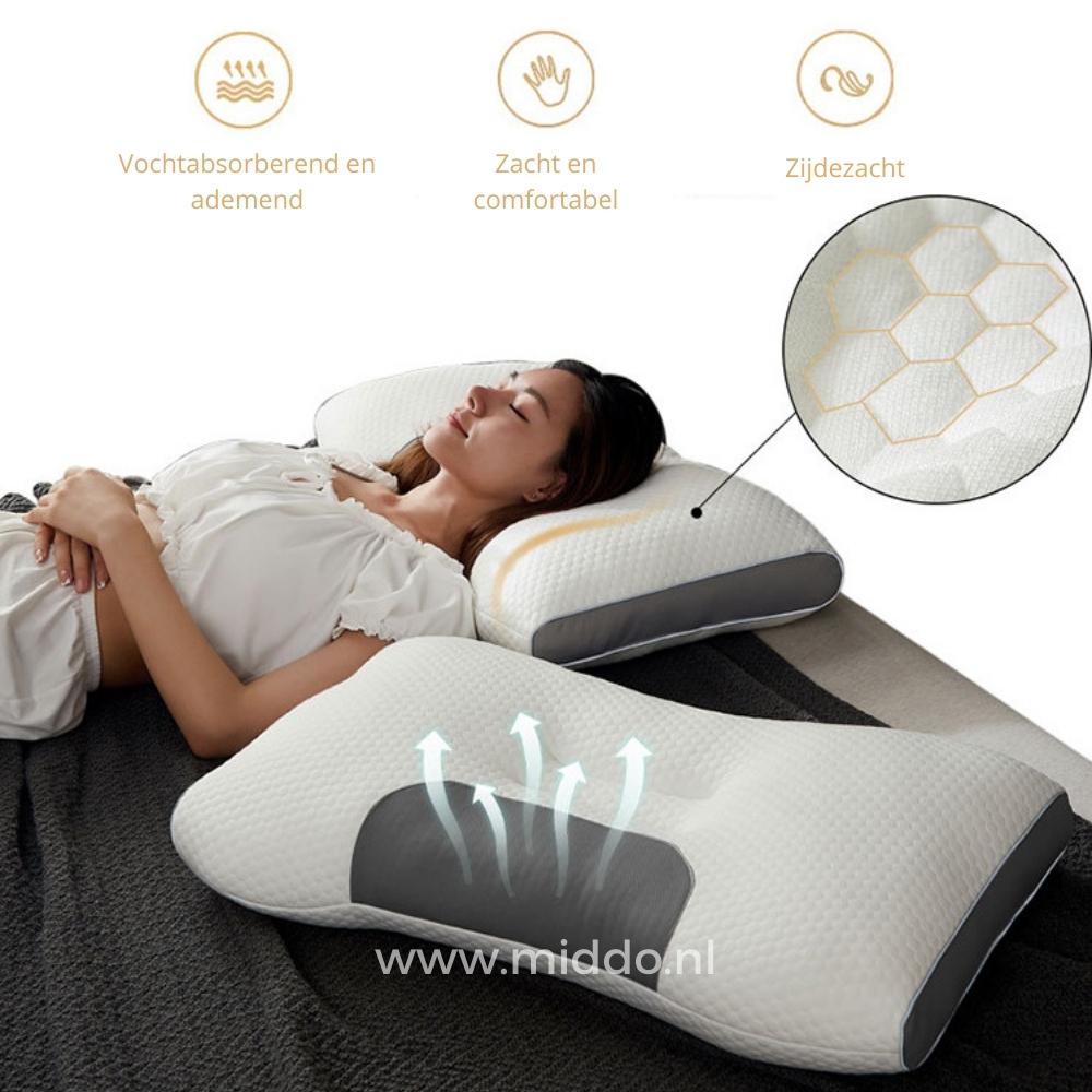 Neck Support Pillow for Back and Side Sleepers: DreamGuard Pro™ + Free Velvet Fleece Pillowcases!