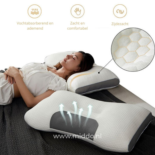 Neck Support Pillow for Back and Side Sleepers: DreamGuard Pro™ + Free Velvet Fleece Pillowcases!