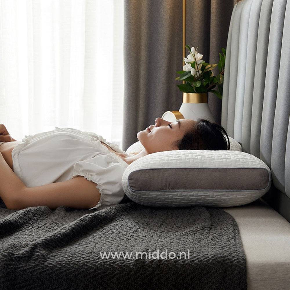 Neck Support Pillow for Back and Side Sleepers: DreamGuard Pro™ + Free Velvet Fleece Pillowcases!