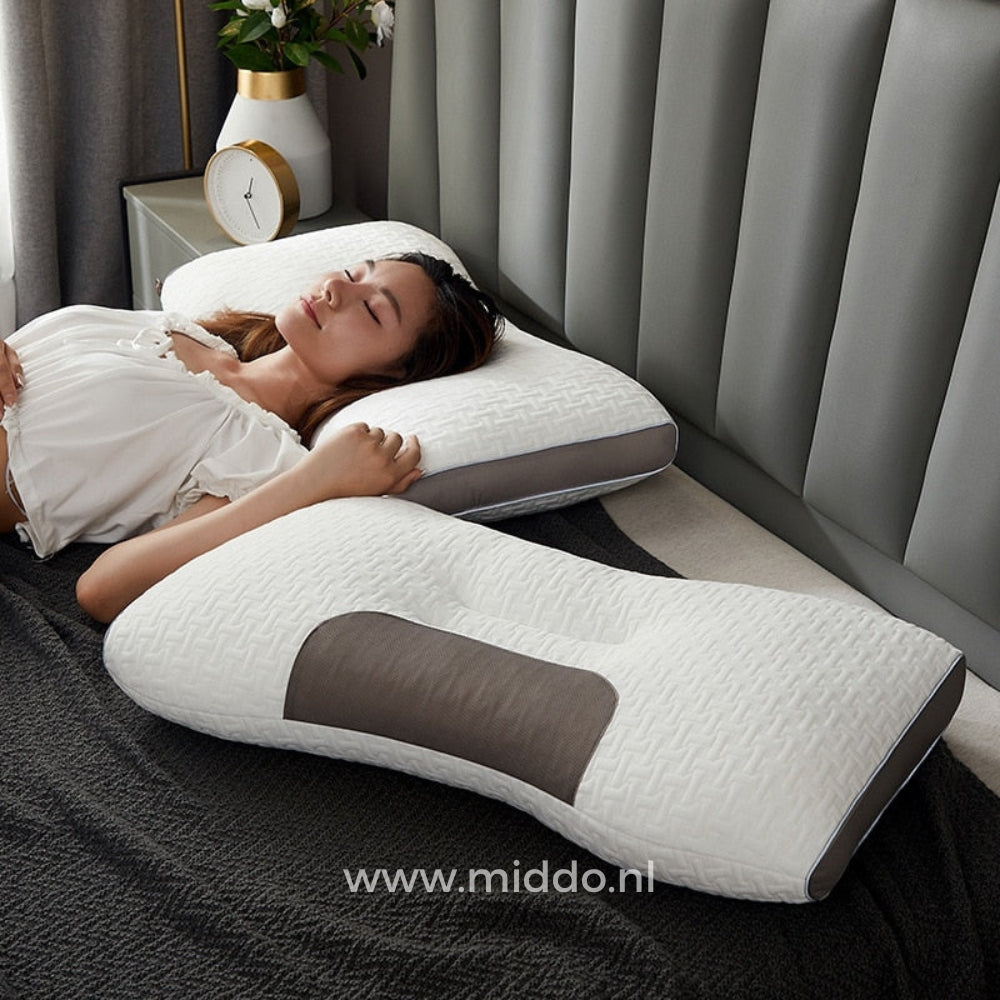 Neck Support Pillow for Back and Side Sleepers: DreamGuard Pro™ + Free Velvet Fleece Pillowcases!