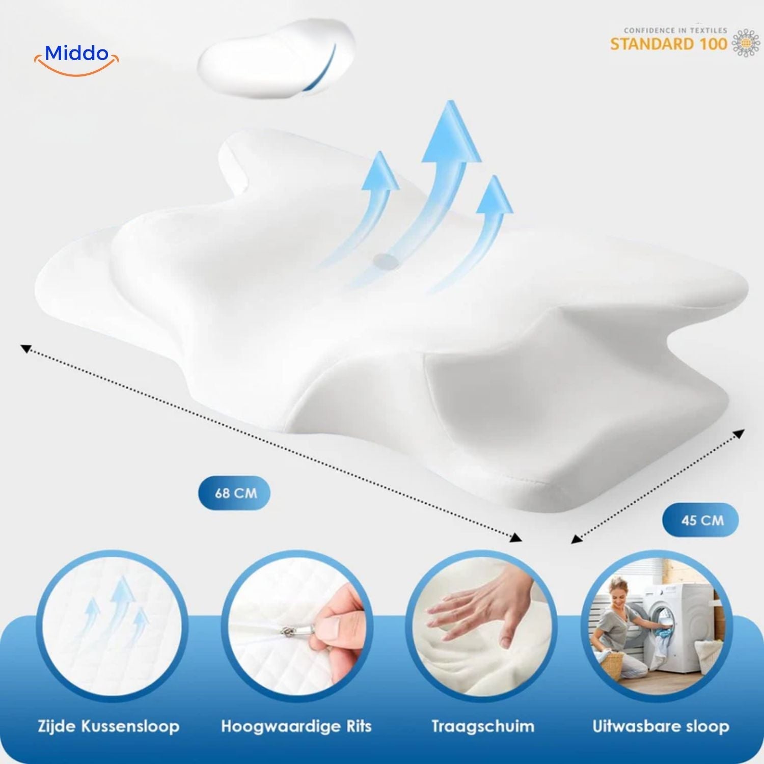 NeckRest™ Ergonomic Memory Foam Pillow – Supportive & Shape Retaining