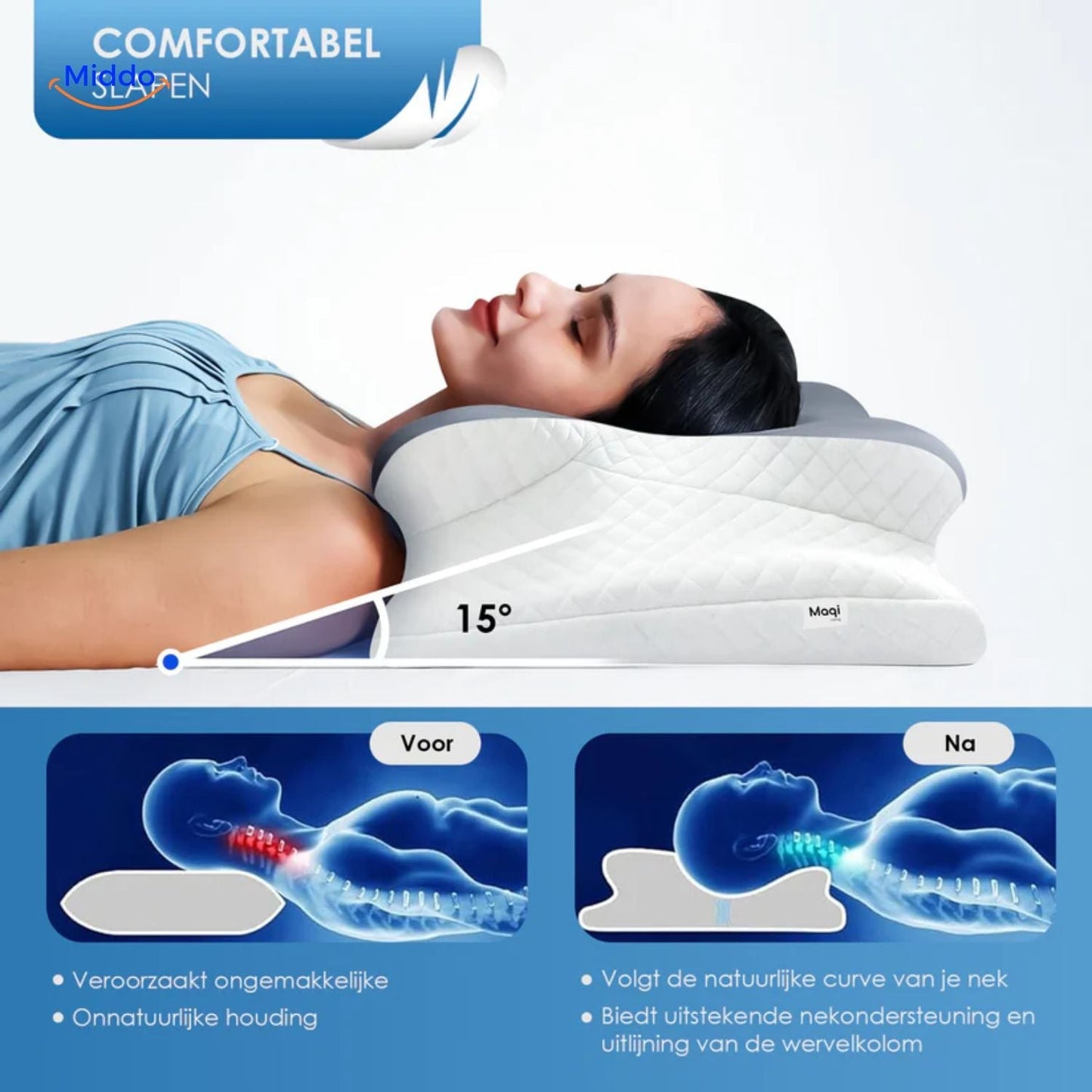NeckRest™ Ergonomic Memory Foam Pillow – Supportive & Shape Retaining