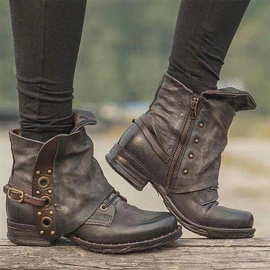 Non-Slip Ankle Boots with Side Zipper