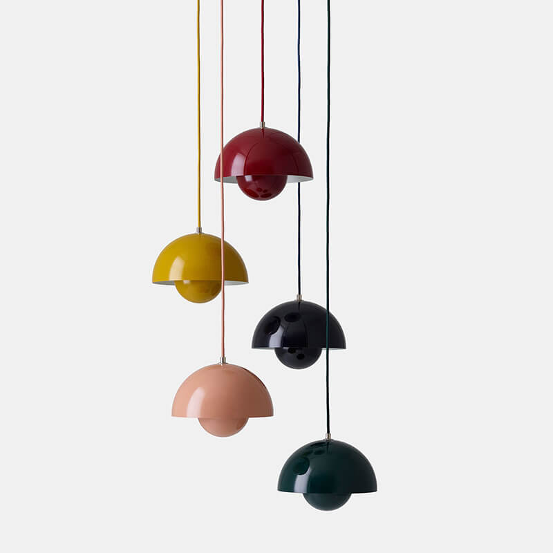 Nordic Pendant Lamp with Metal Dome Shade – Adjustable Pendant Light for Scandinavian Style Kitchen Lighting