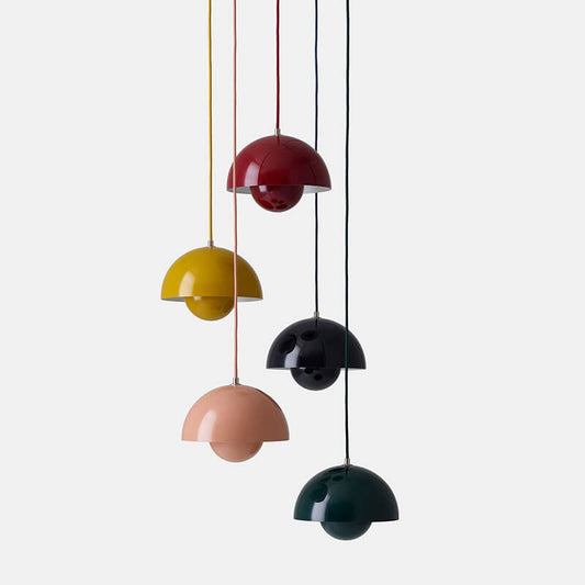 Nordic Pendant Lamp with Metal Dome Shade – Adjustable Pendant Light for Scandinavian Style Kitchen Lighting