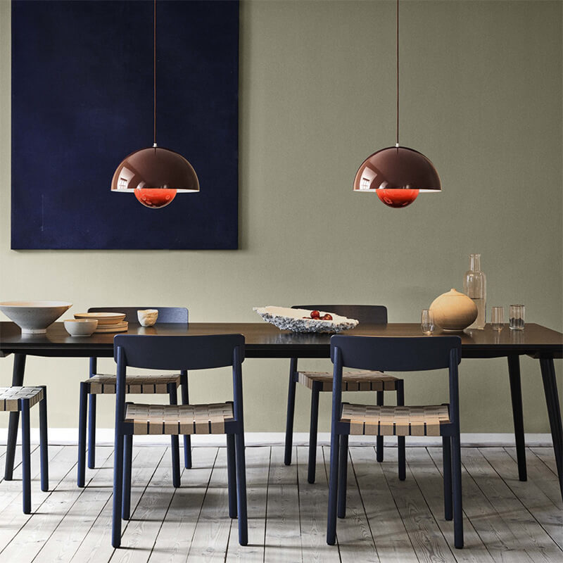 Nordic Pendant Lamp with Metal Dome Shade – Adjustable Pendant Light for Scandinavian Style Kitchen Lighting
