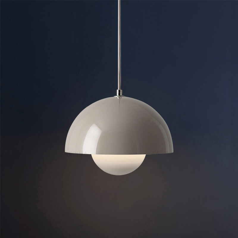 Nordic Pendant Lamp with Metal Dome Shade – Adjustable Pendant Light for Scandinavian Style Kitchen Lighting
