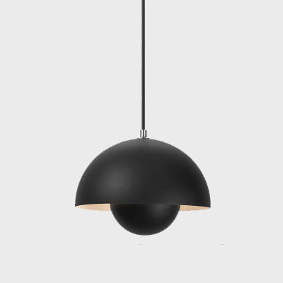 Nordic Pendant Lamp with Metal Dome Shade – Adjustable Pendant Light for Scandinavian Style Kitchen Lighting