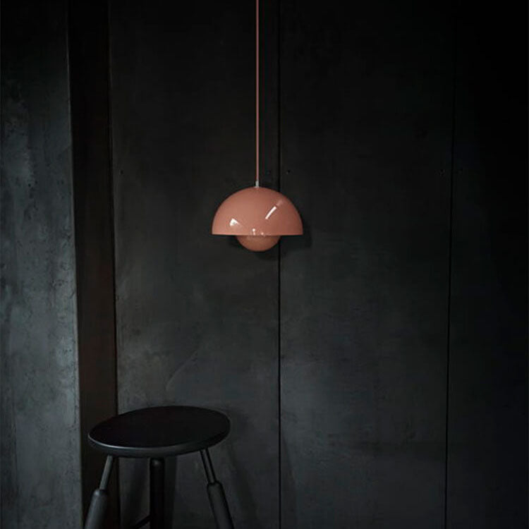 Nordic Pendant Lamp with Metal Dome Shade – Adjustable Pendant Light for Scandinavian Style Kitchen Lighting