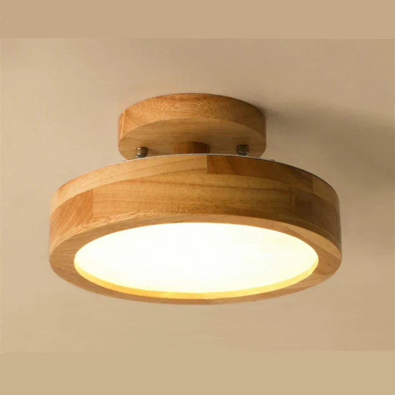 NordicGlo - Round Scandinavian Solid Wood Ceiling Lamp
