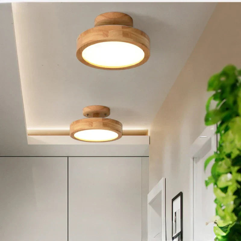 NordicGlo - Round Scandinavian Solid Wood Ceiling Lamp