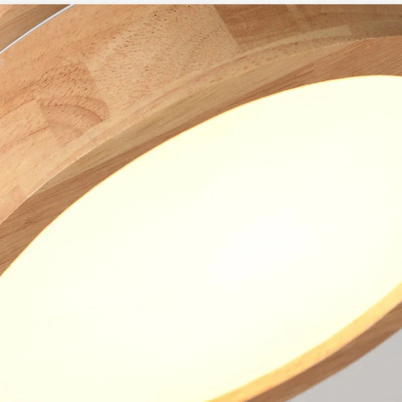 NordicGlo - Round Scandinavian Solid Wood Ceiling Lamp