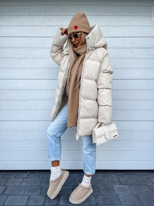 Women's Hooded Quilted Puffer Coat - Image 1