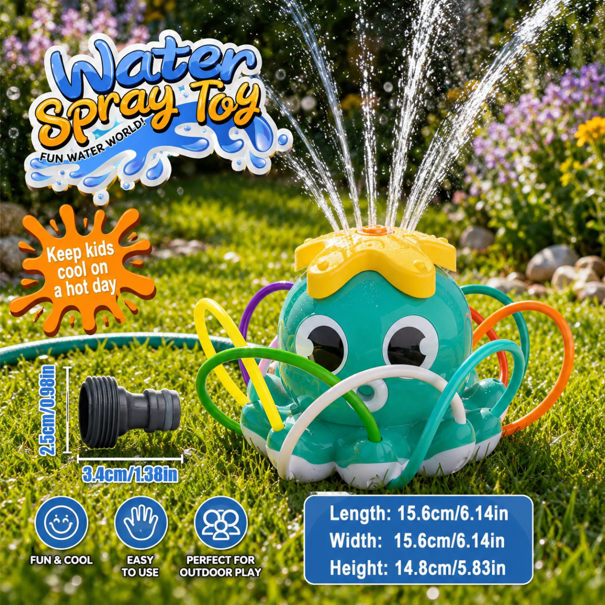 OCTOSPLASH – Octopus Water Sprinkler for Splashy Fun in the Garden