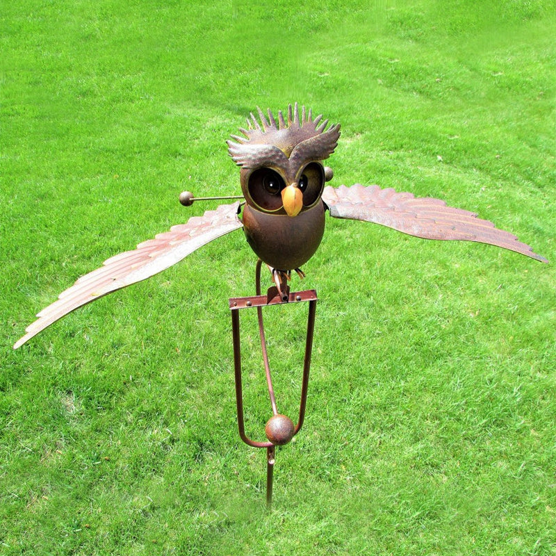 Outdoor Garden Decoration: Eagle and Owls in Metal