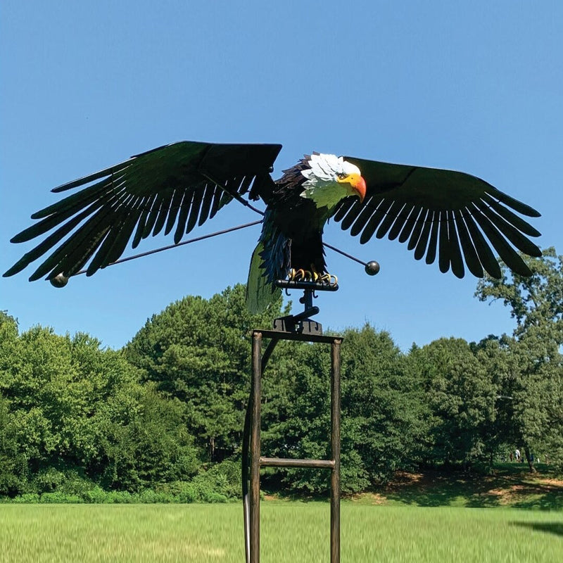 Outdoor Garden Decoration: Eagle and Owls in Metal