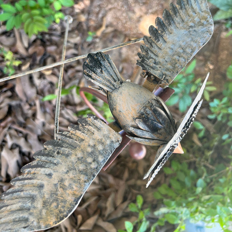 Outdoor Garden Decoration: Eagle and Owls in Metal