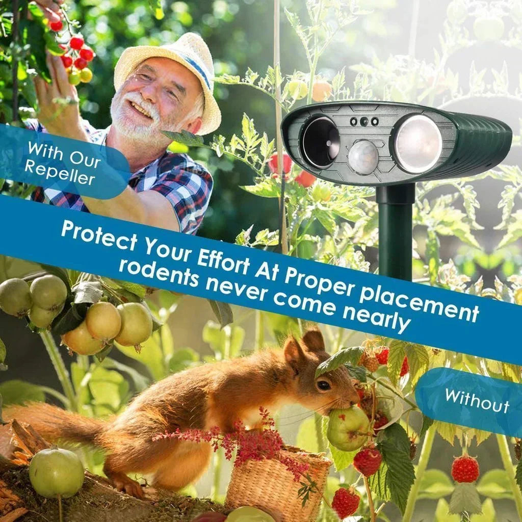 Outdoor Solar-Powered Ultrasonic Deer Repeller for Gardens