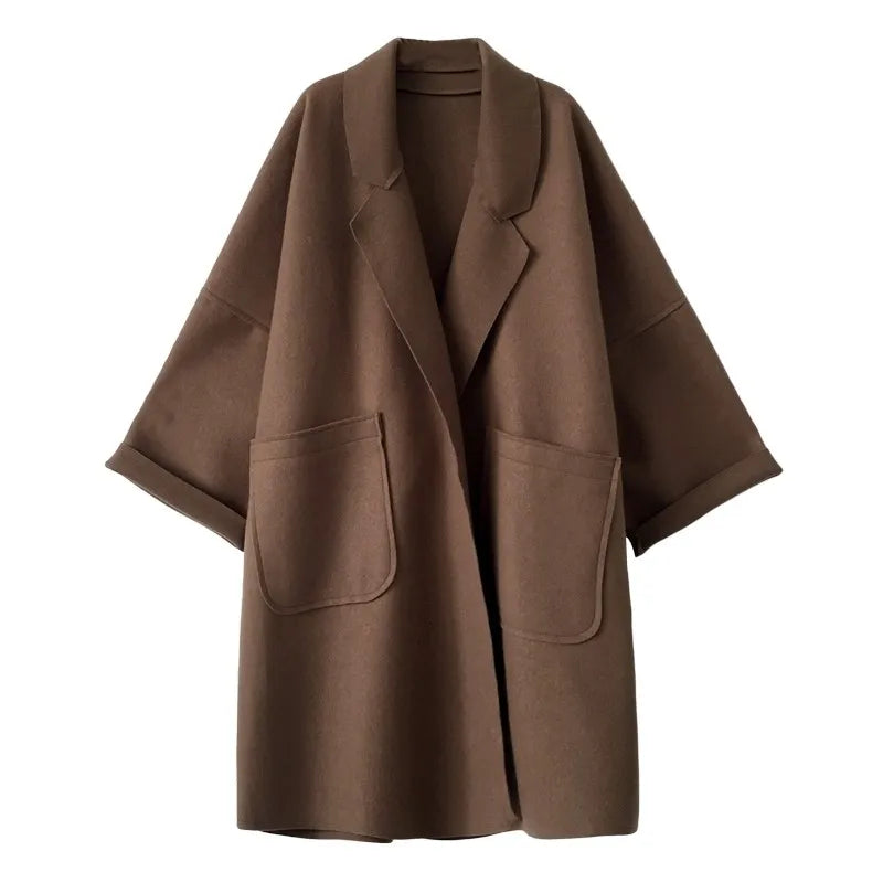 Oversized Wool Blend Trench Coat