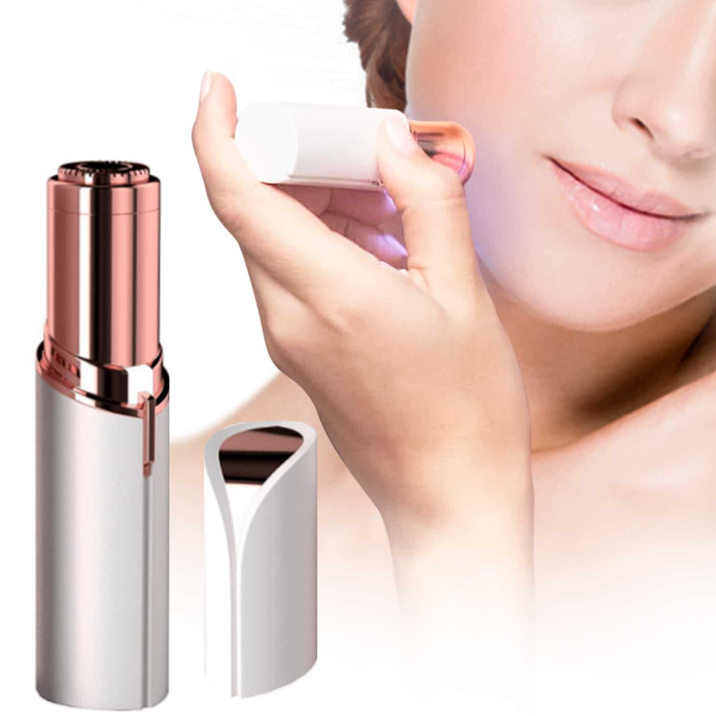 Pain-Free Hair Remover with LED - Shaped Like a Lipstick